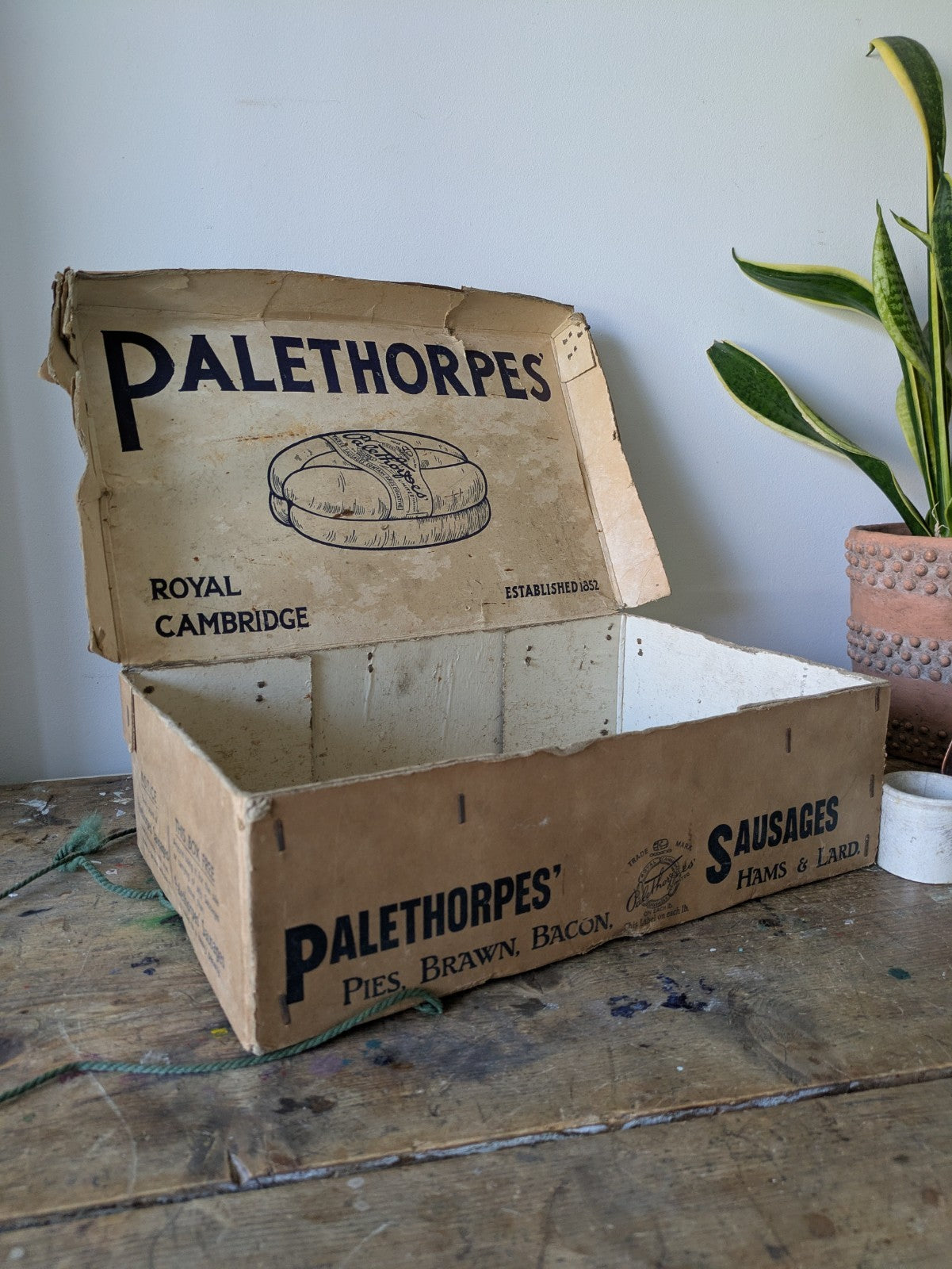 Vtg Palethorpes Sausages Box Butcher Packaging Food Advertising Kitchenalia Prop