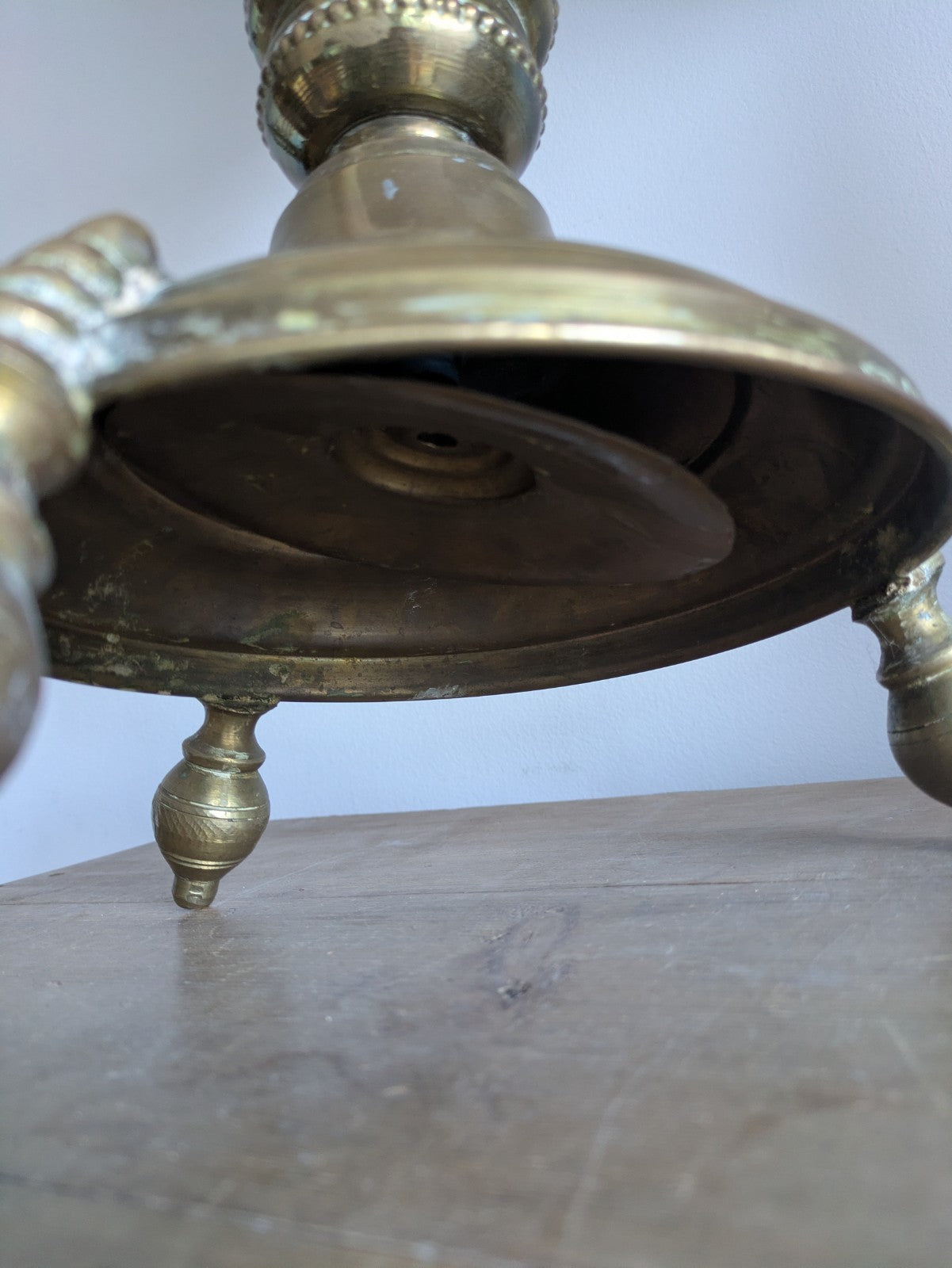 VTG Moroccan Brass Floor Lamps Stained Glass Gothic Original Pair Lights Props 