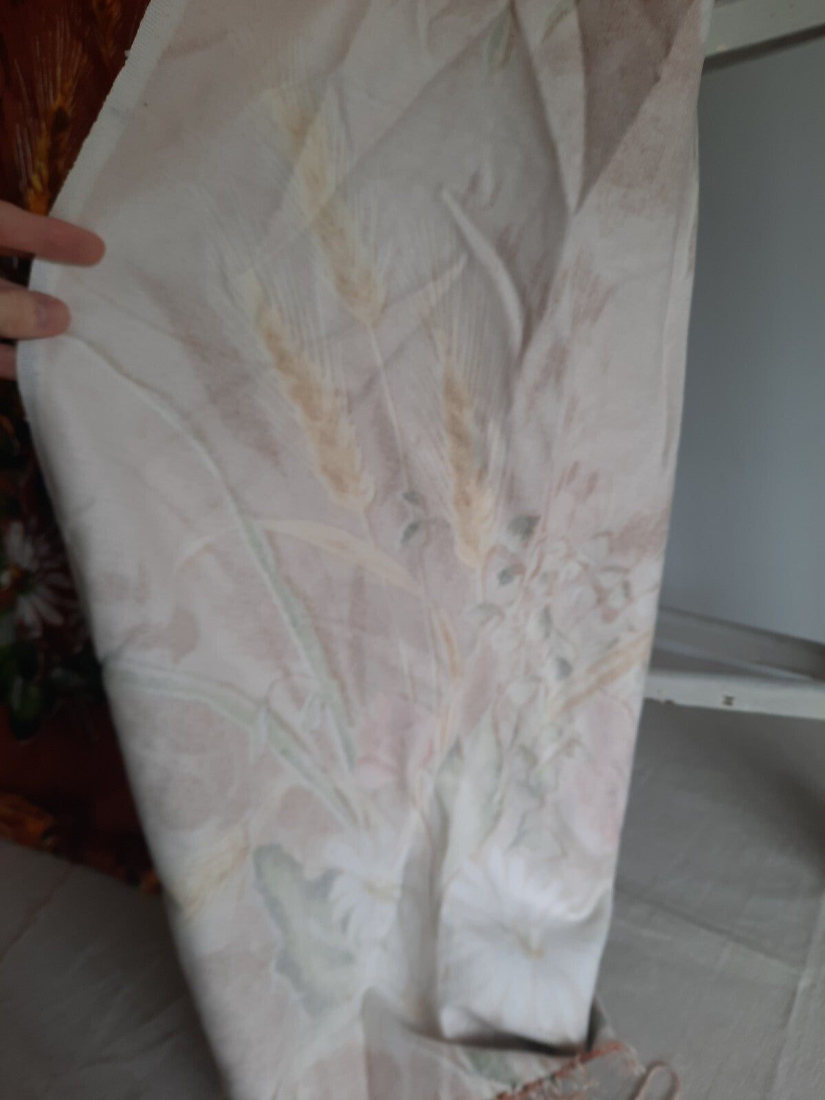 Vintage Francis Price fabric 121.5cm x 125 Rare Brown Floral Adlington Retro Old