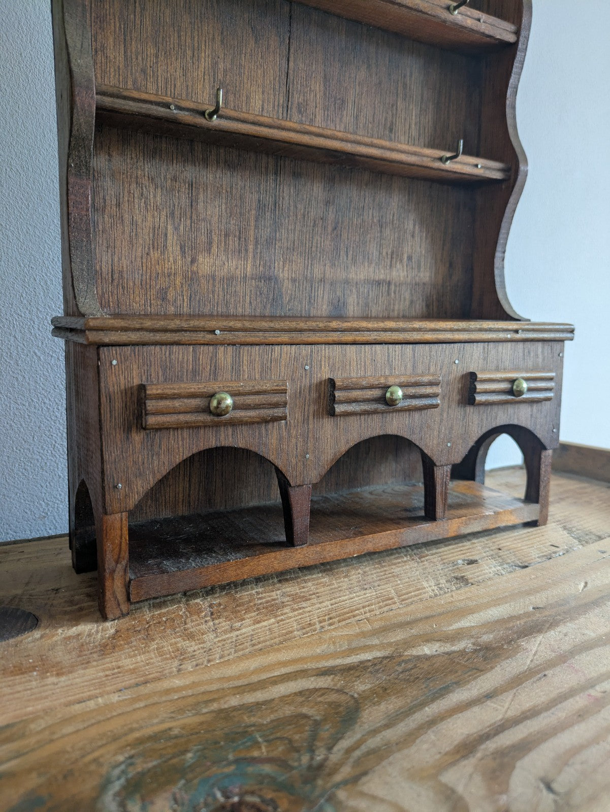 Antique Style Salesman Sample Apprentice Dolls Miniature Welsh Dresser Cabinet
