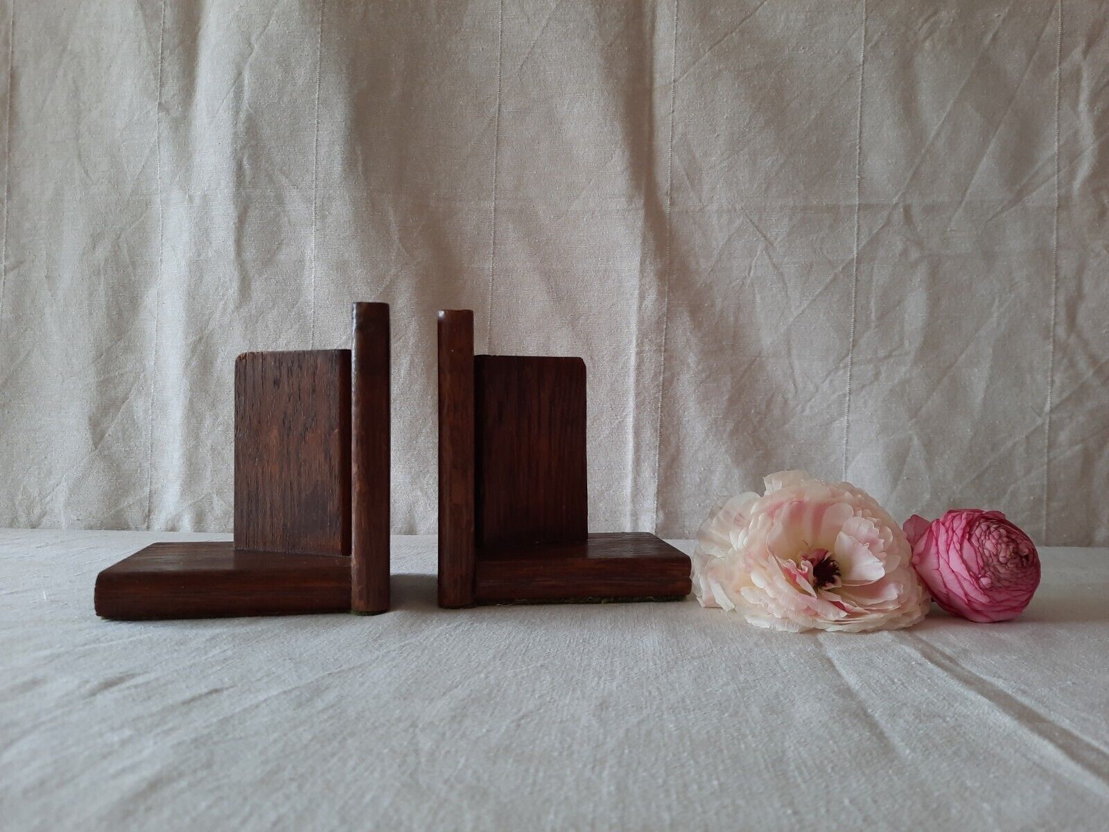 Stunning Original Oak Art Deco Antique Bookends Book design vintage pair old vtg