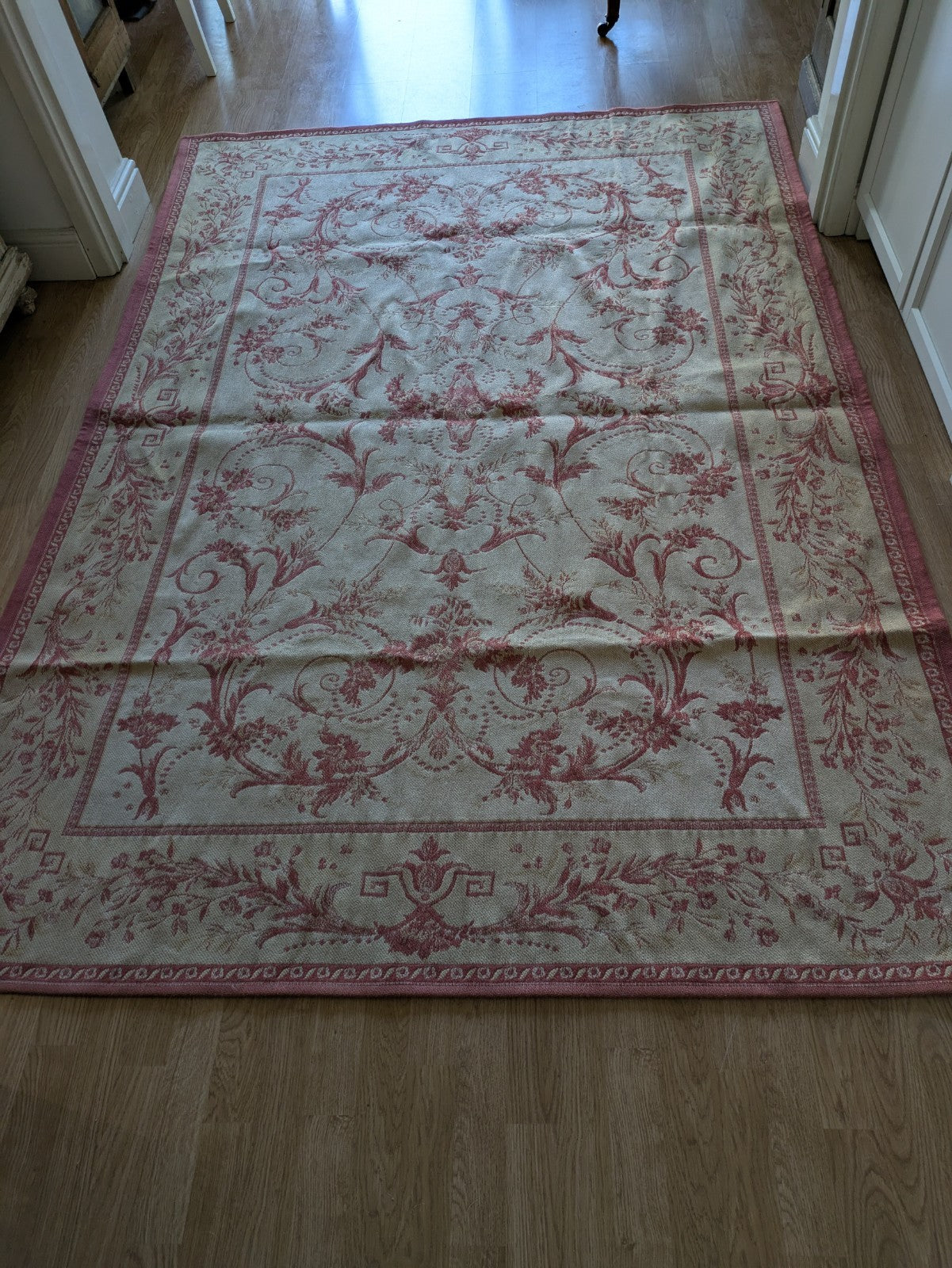 Laura Ashley Malmaison Rug Cream Red Vintage Traditional (234x165cm) Terracotta 