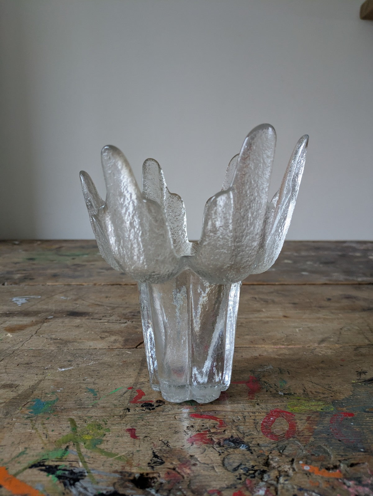 1970s RAVENHEAD Glass FLAIR VASE by ALEXANDER HARDIE WILLIAMSON Candle Holder