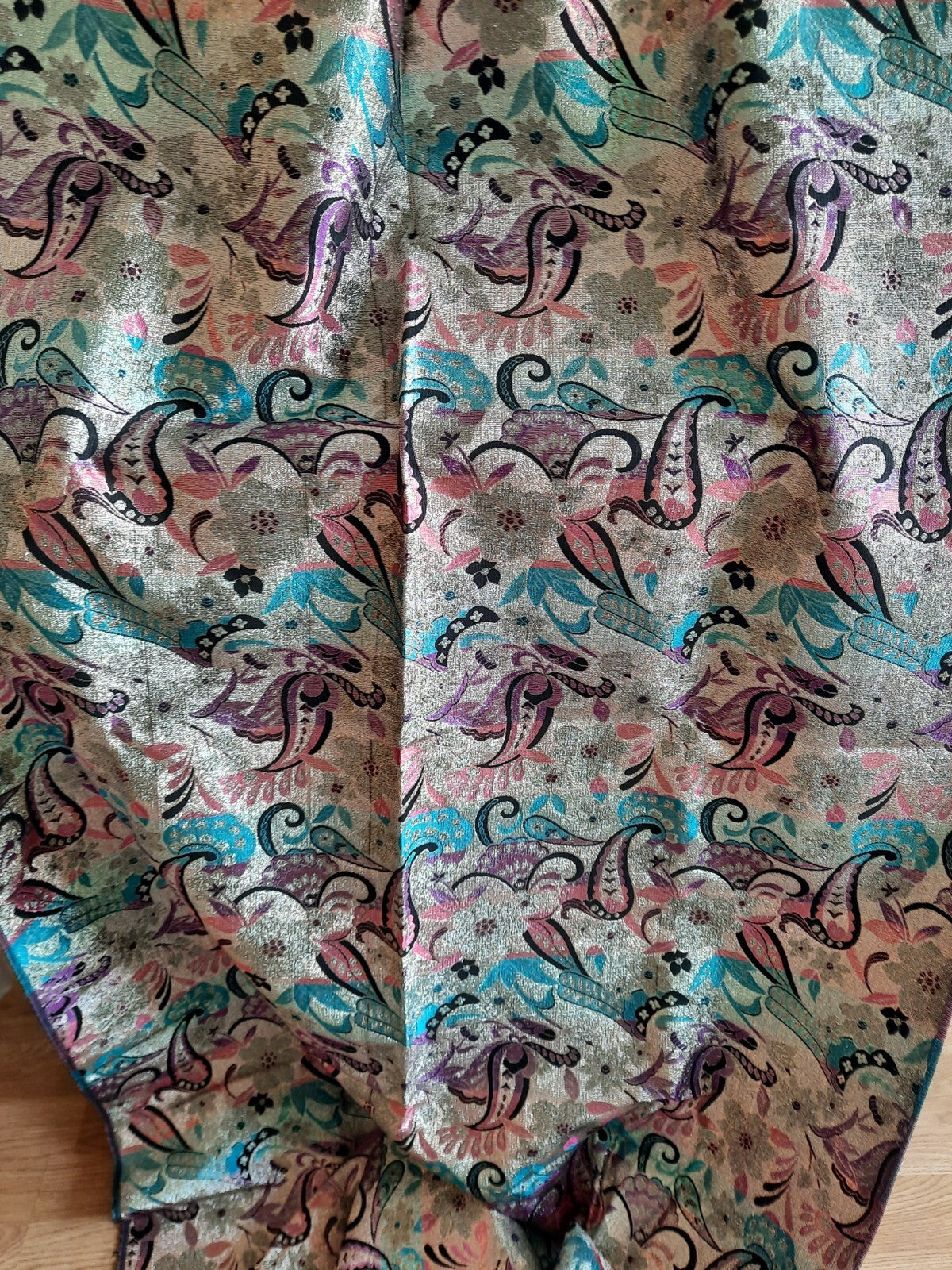 Vintage Retro Fabric Floral Paisley SPACE AGE Print Offcut 3.88M X .925M RARE MC