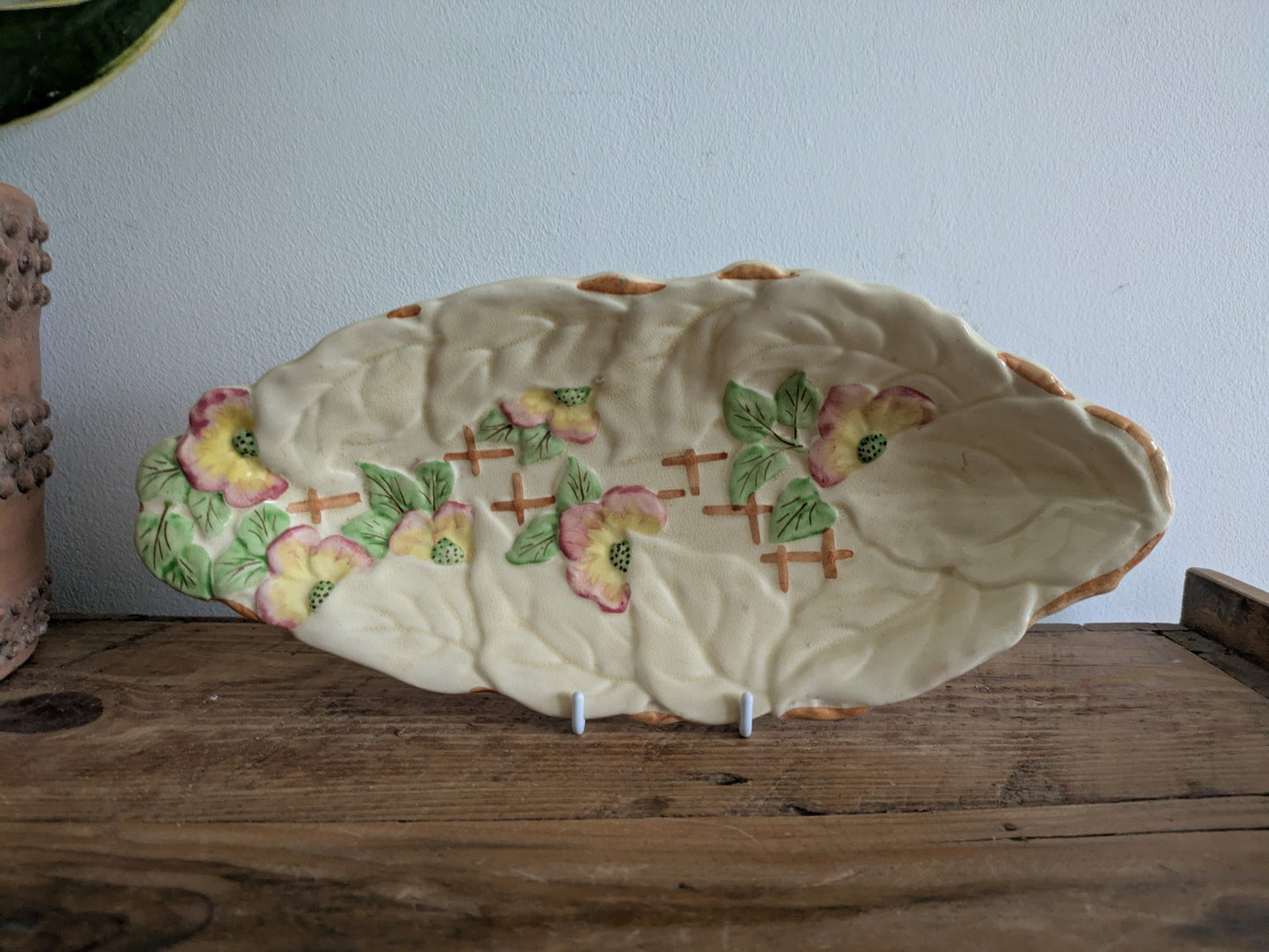 Brentleigh Ware Oval Serving Dish Beech Floral Art Deco Bowl Plate Serving Vtg 
