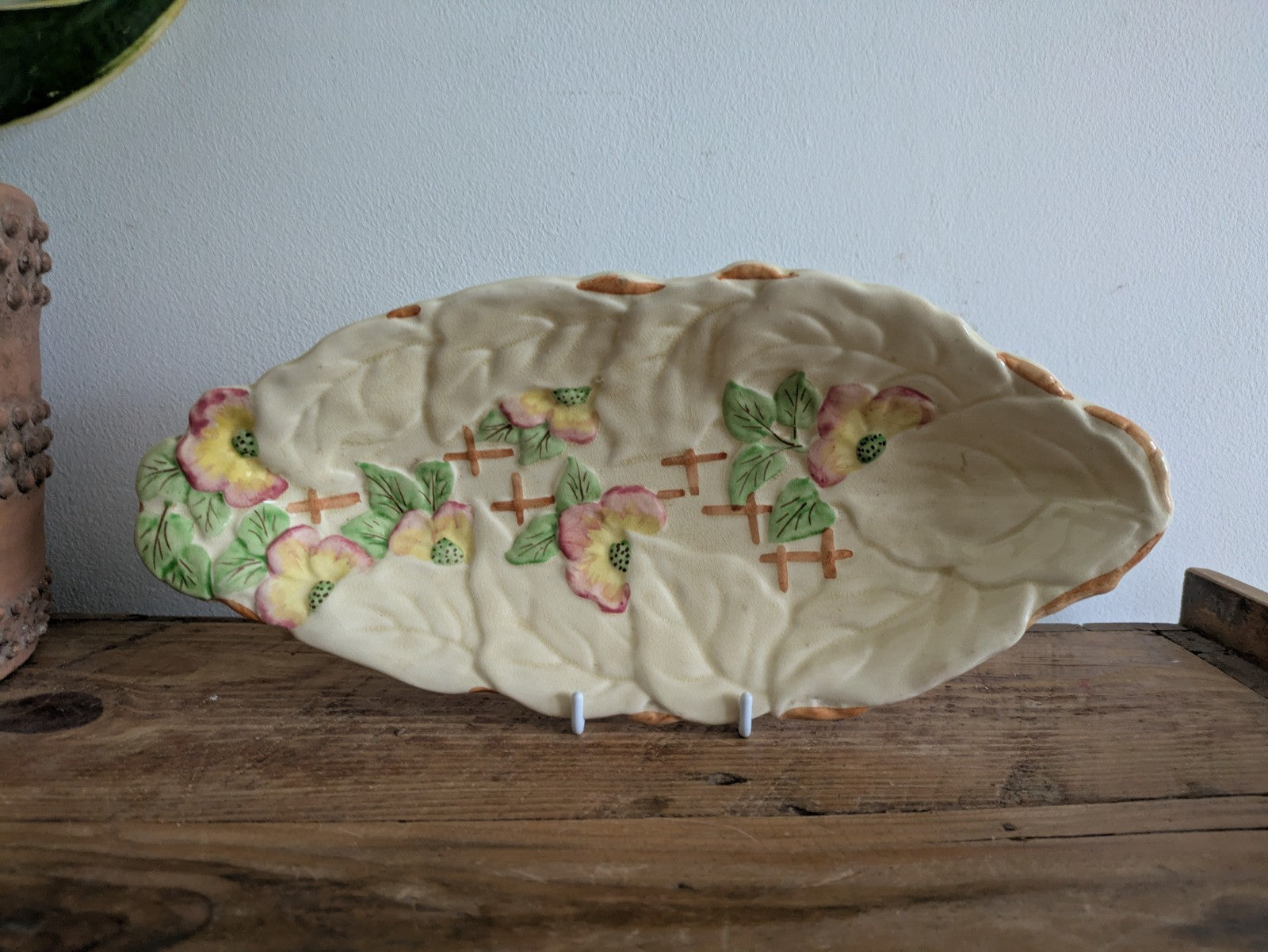 Brentleigh Ware Oval Serving Dish Beech Floral Art Deco Bowl Plate Serving Vtg 