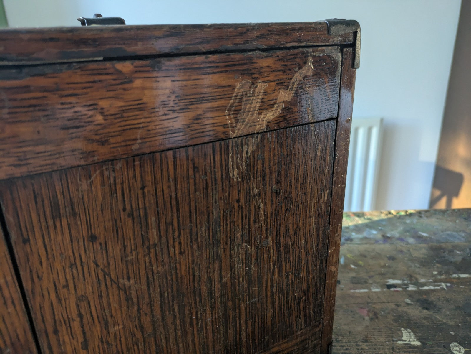 Vintage Oak 1930s Chest Drawer Vintage Engineers Wooden Tool Box Toolmakers Box 