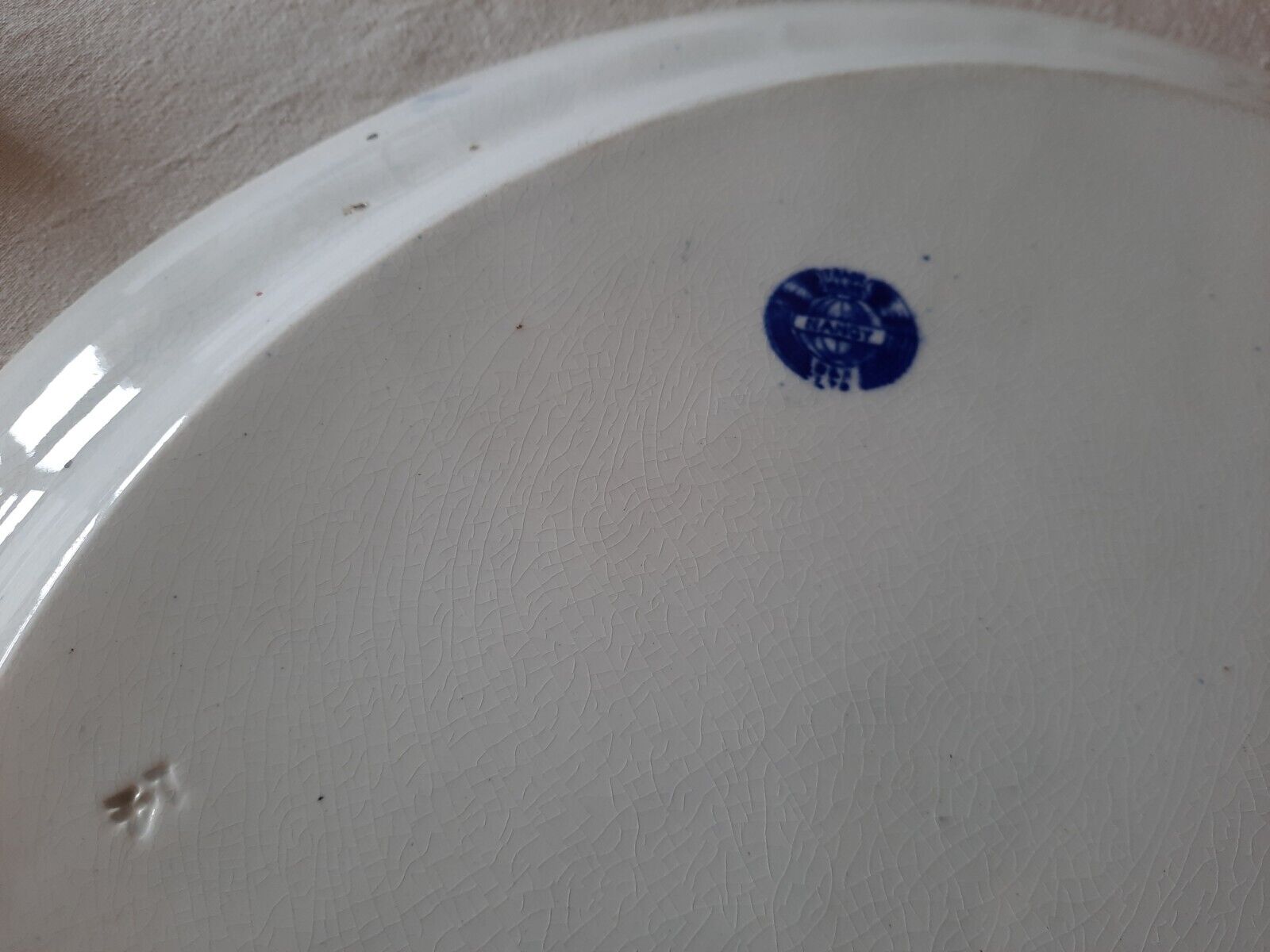 Antique B&K Ltd Nancy Barkers & Kent Flow Blue Large Oval Platter Serving Plate