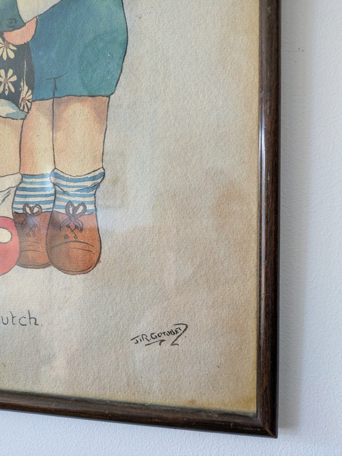 Vintage Mabel Lucie Attwell Copy Painting 1920s/30s Signed JR Gotobed Retro Vgc