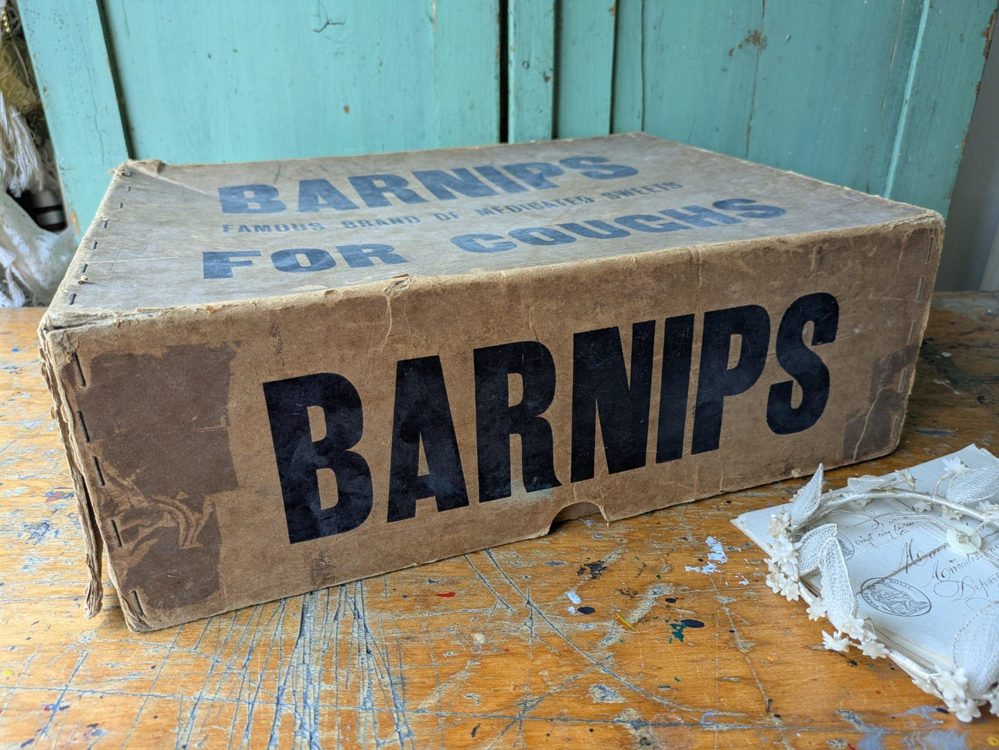 Barnips Box Vintage Packaging Chemist Shop Cough Medicine Advertising Prop Rare