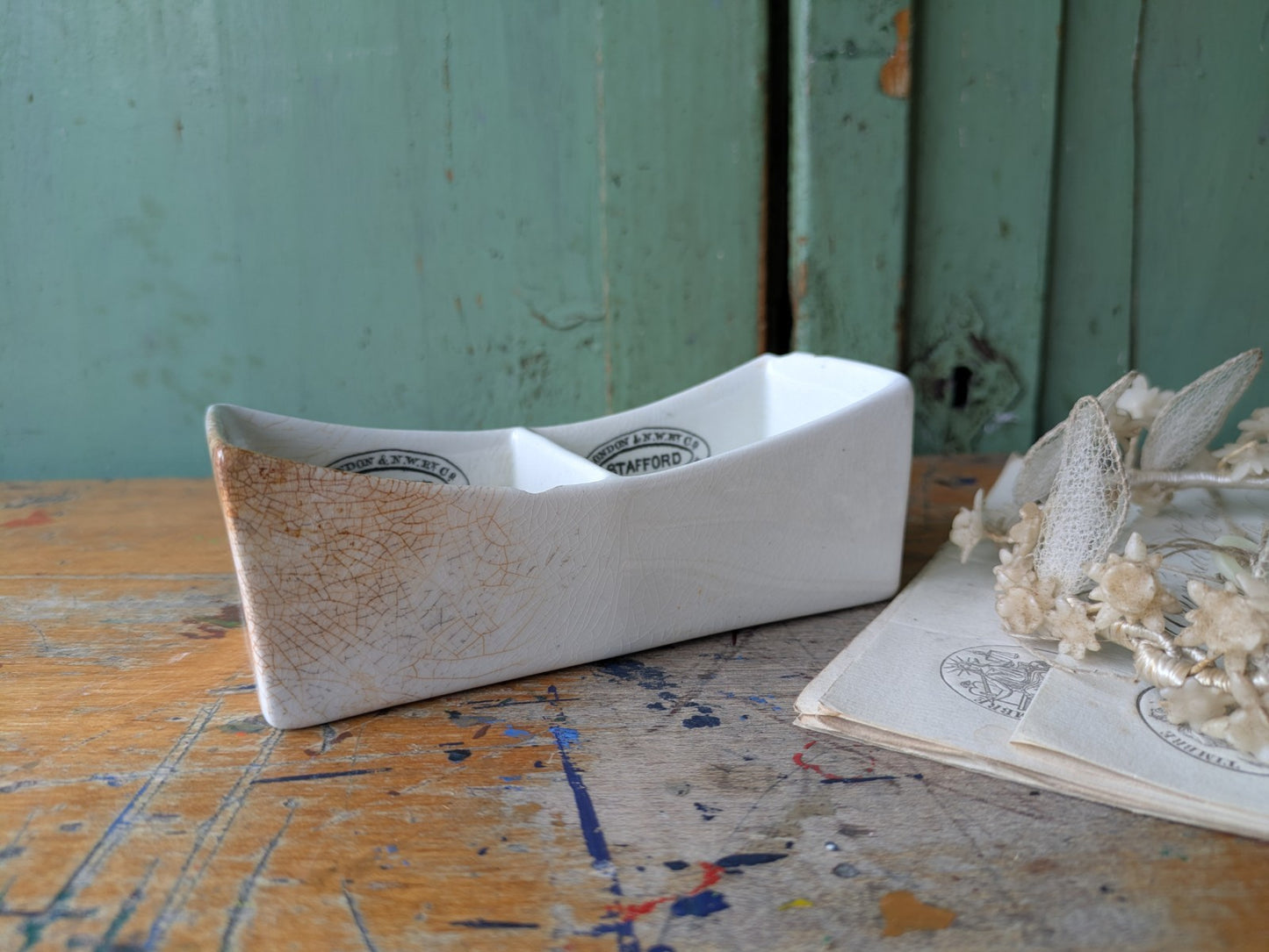 Antique Copeland Soap Dish Refreshment Rooms London &  N.W. Railway Pot c1890’s