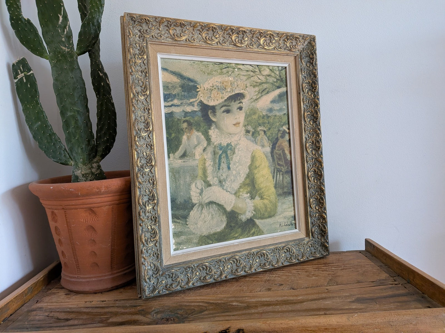 Vintage 1950’s Signed Print By Cherry Jeffe Huldah “Tavern On The Green” Framed