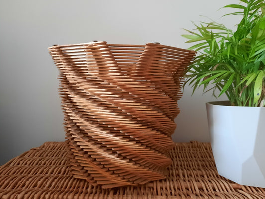1 x Vintage lollipop stick Waste Paper Litter Bin Office handmade Basket retro