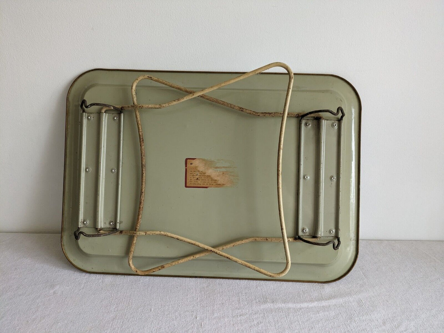 Vintage Retro Folding Lap Tray Breakfast Table Floral WORCESTERWARE Rustic Prop