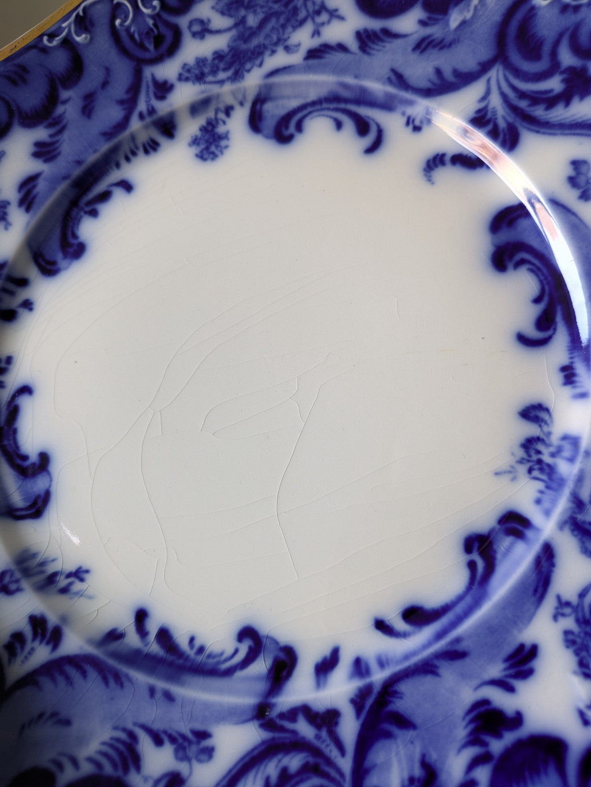 16 Piece Antique Vtg W. H. GRINDLEY Argyle Flow Blue Dinner Dessert Plates Set