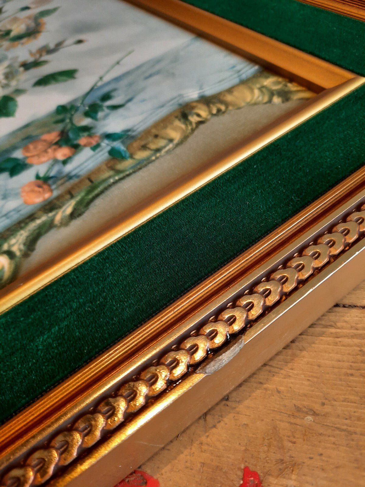 Vintage 50s Framed floral bouquet PRINT original VERNON WARD Midsummer Fragrance