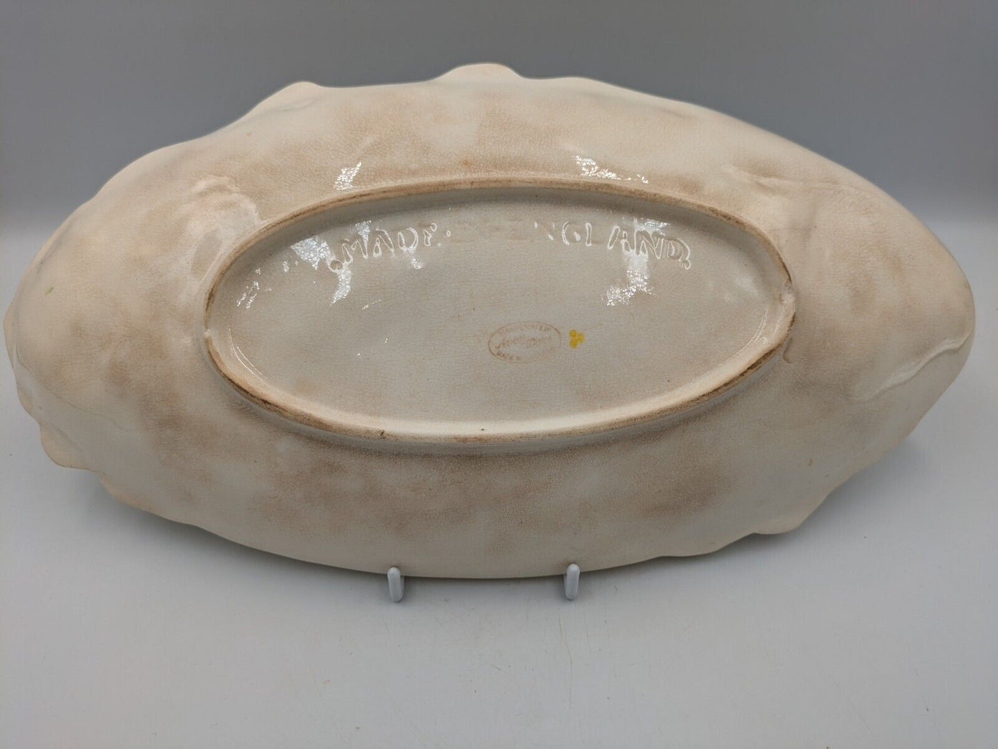 Art Deco 40s Vintage Ceramic Avon Ware Oval Serving Plate Floral Dish Relish 
