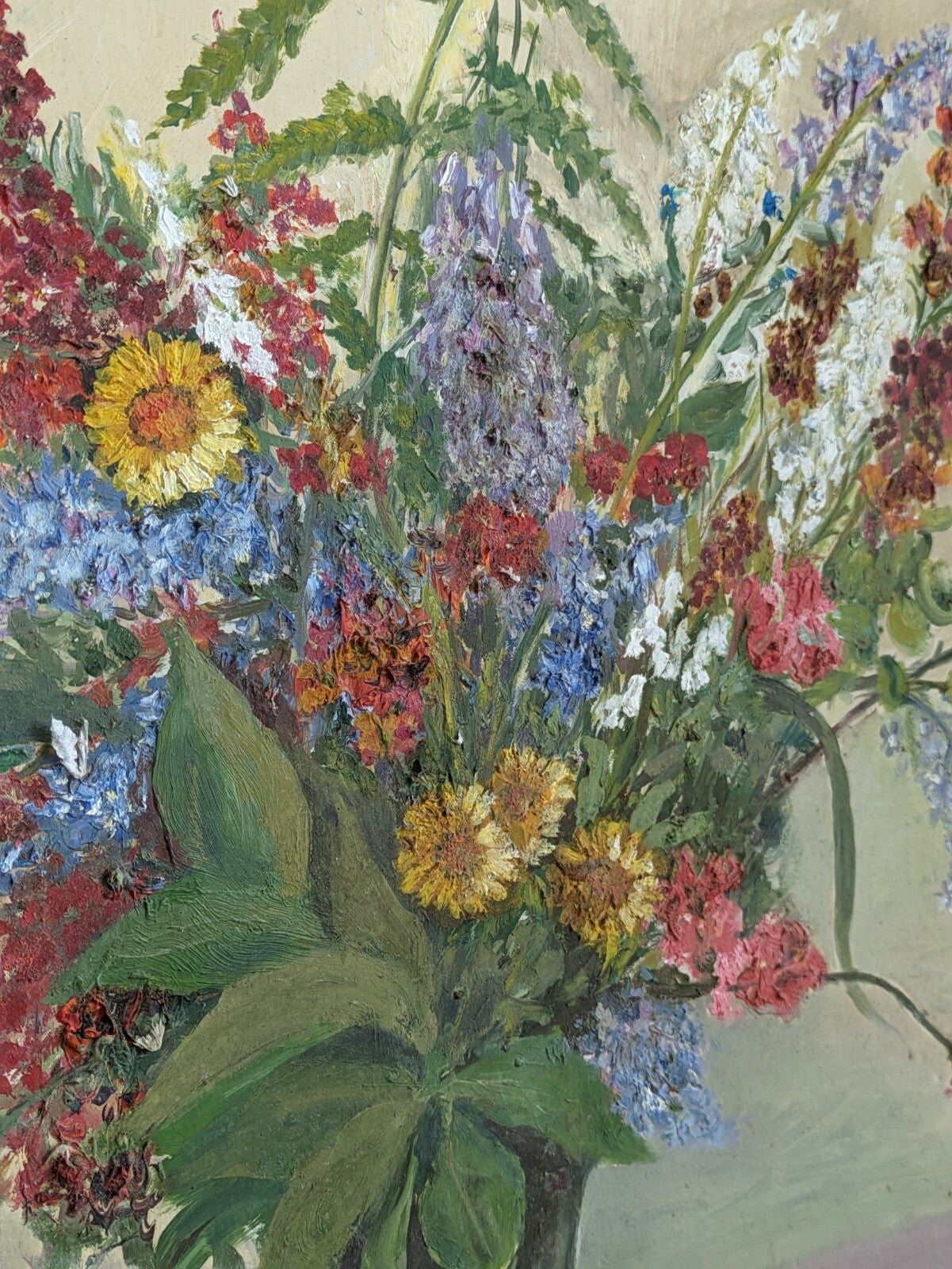 Vtg Painting Floral Vera Hammond Spring Flowers 1984 Bouquet Picture Still Life