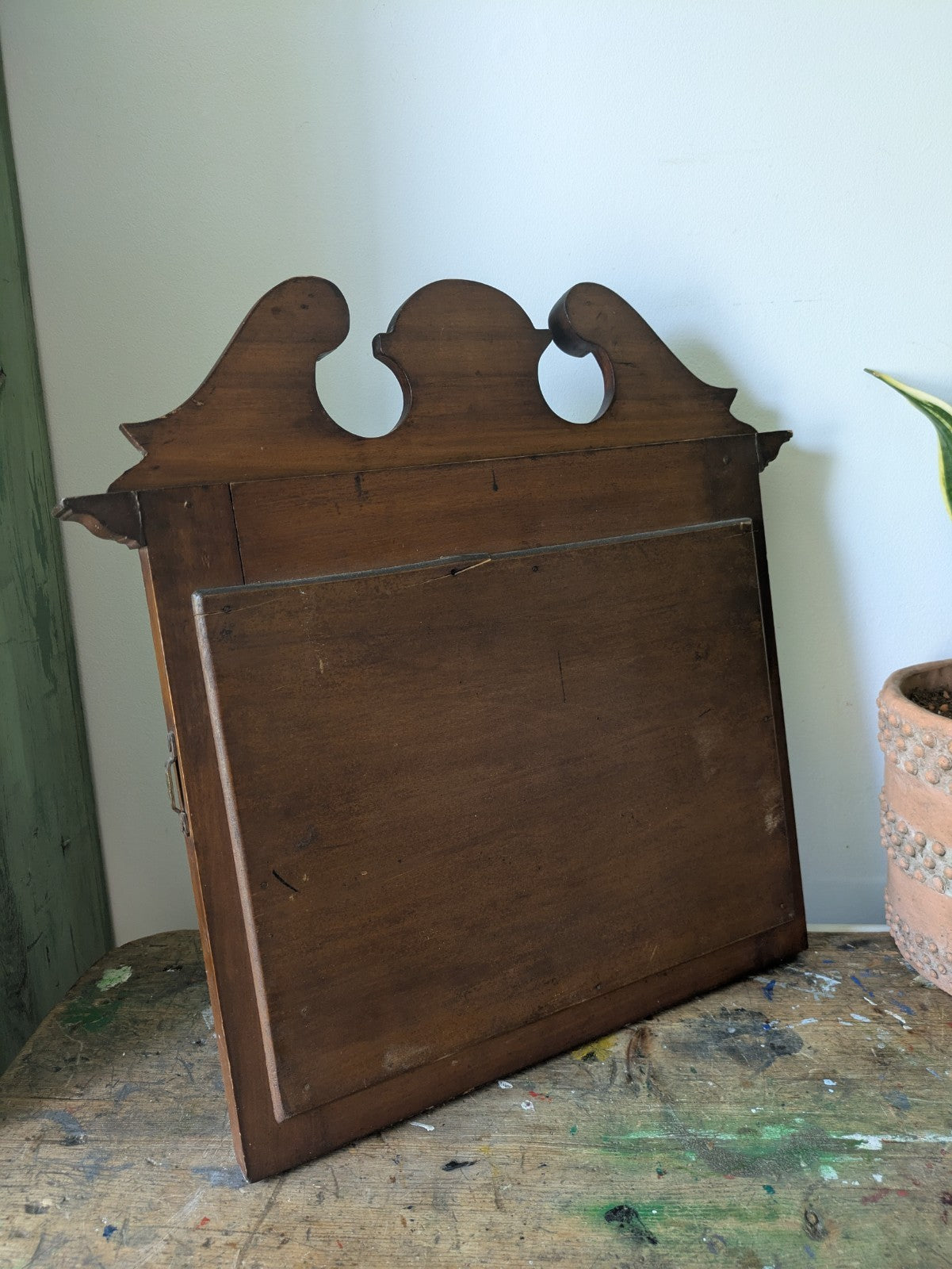 Antique Mahogany dressing table mirror Bevelled Wall Antique Vintage Prop Film 
