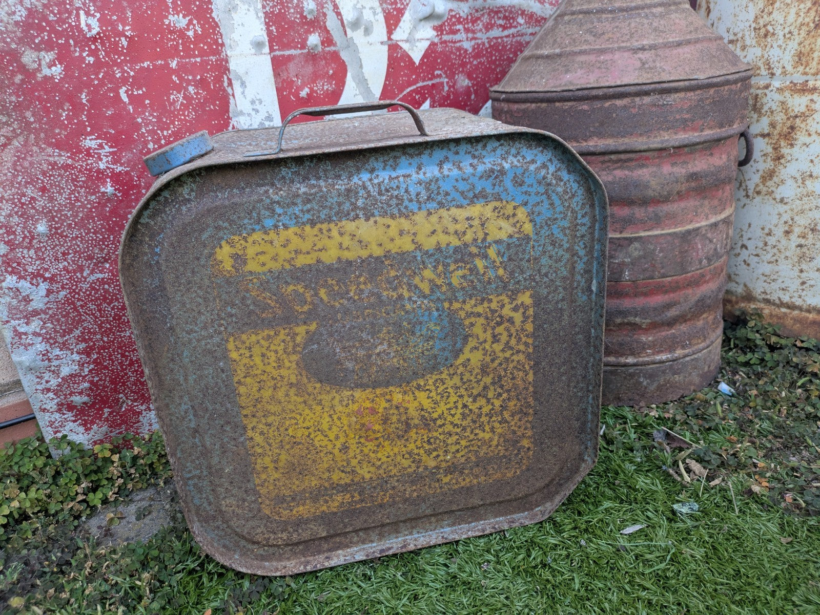 1930s Speedwell Motor Oil Can Drum Rare Antique Display Decor Garage Mancave USA