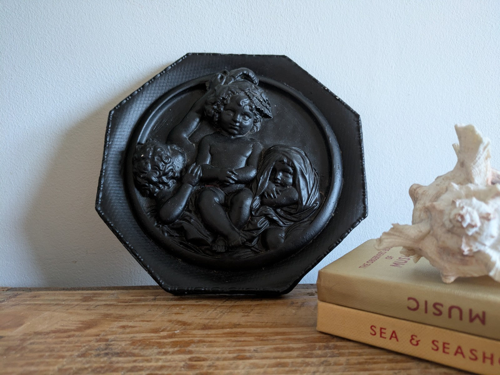 Edward William Wyon Plaster Wall Relief Plaque Marble Cherubs Calmady Children