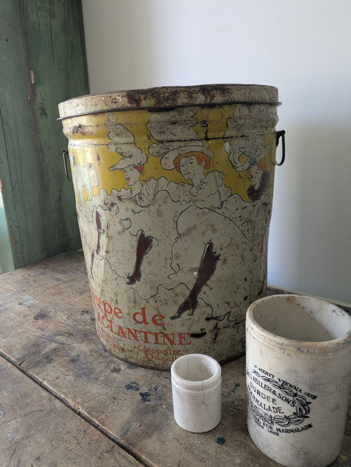 Vtg Sherry Lehmann Metal Tin Troupe De Mille Eglantine Le Can Toulouse Lautrec