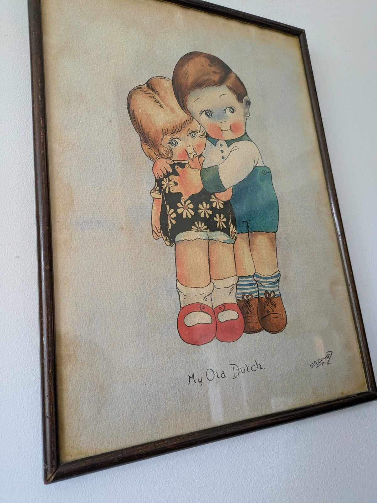 Vintage Mabel Lucie Attwell Copy Painting 1920s/30s Signed JR Gotobed Retro Vgc