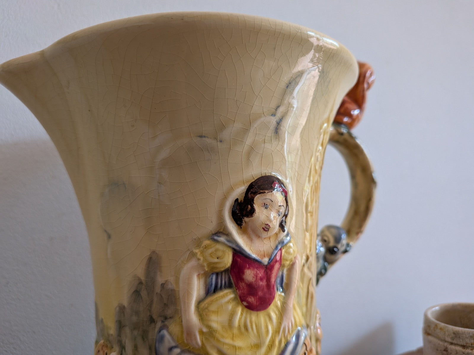 Rare Wadeheath Musical Snow White & The Seven Dwarfs Jug c1938 Art Deco, Working