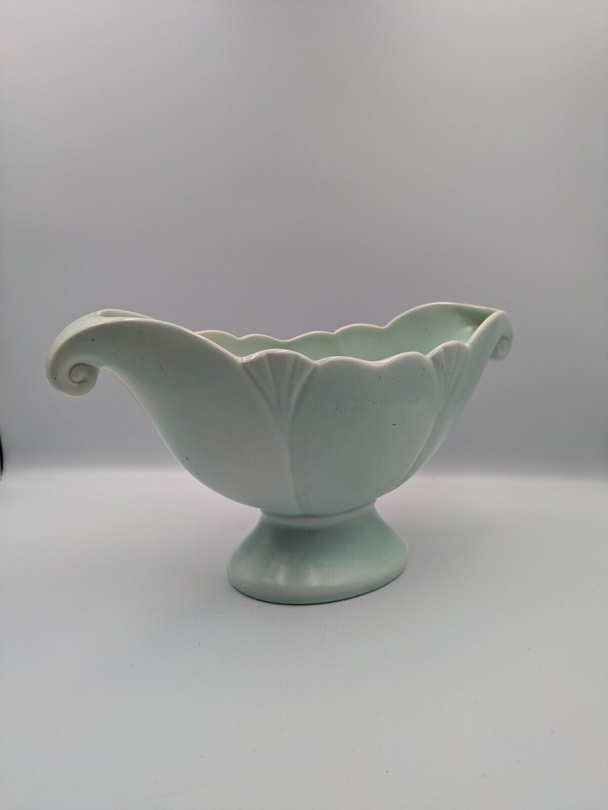 Arthur Wood Vintage Pastel Green Mantle Vase two-handled 1950s Retro Pottery Vgc