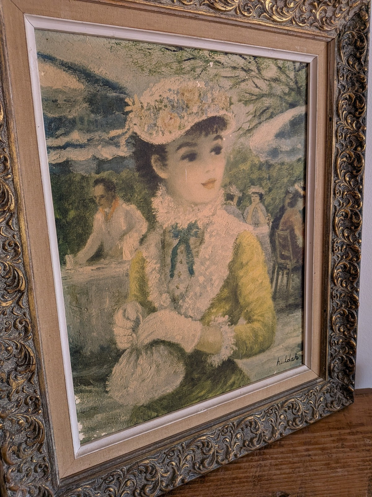 Vintage 1950’s Signed Print By Cherry Jeffe Huldah “Tavern On The Green” Framed