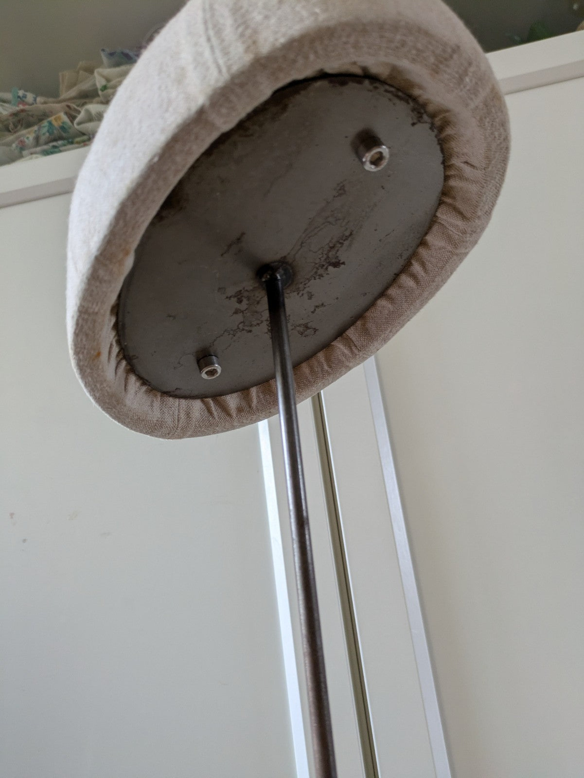Antique Milliners Canvas Hat Block Haberdashery Shop Display Wooden Adjust Stand