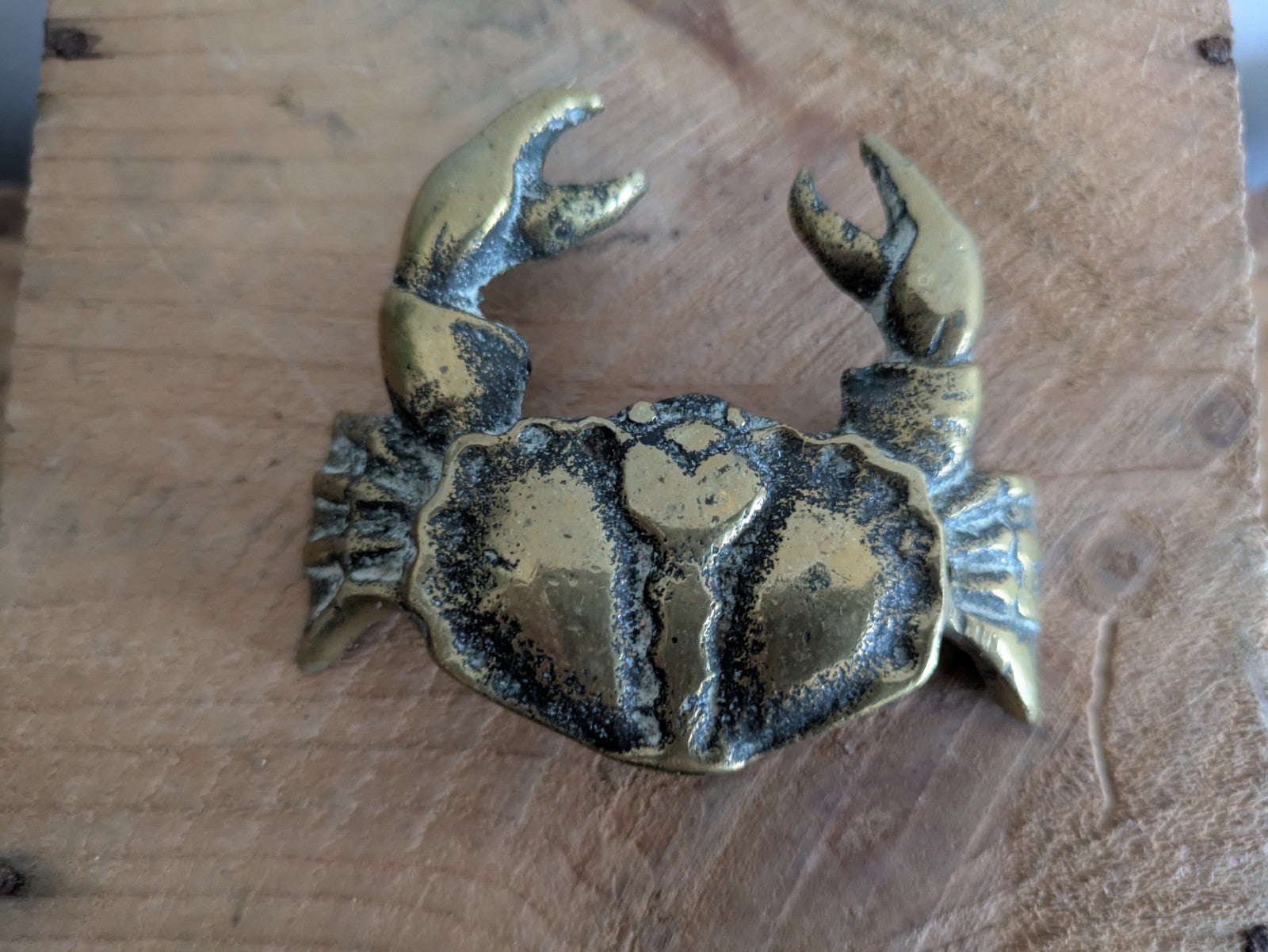 Vintage Brass Crab Ornament Figurine Figure Mid Century 🦀 Vgc Nautical Gift Old