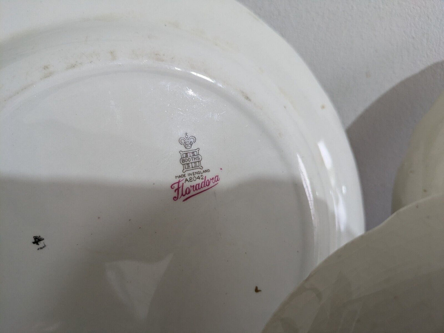 3x Antique English Royal Cauldon Pottery "Victoria" Plates Booths Floradora Mix