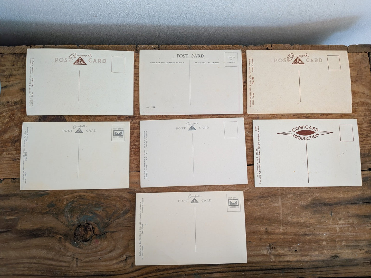Collection Of 7 Vintage BAMFORTH Black Triangle Saucy Comic Humour Postcards Vgc