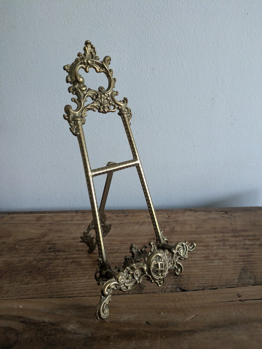 Decor Brass Display Stand Easel Quality Heavy Brass Frame Ornate Rococo Vintage