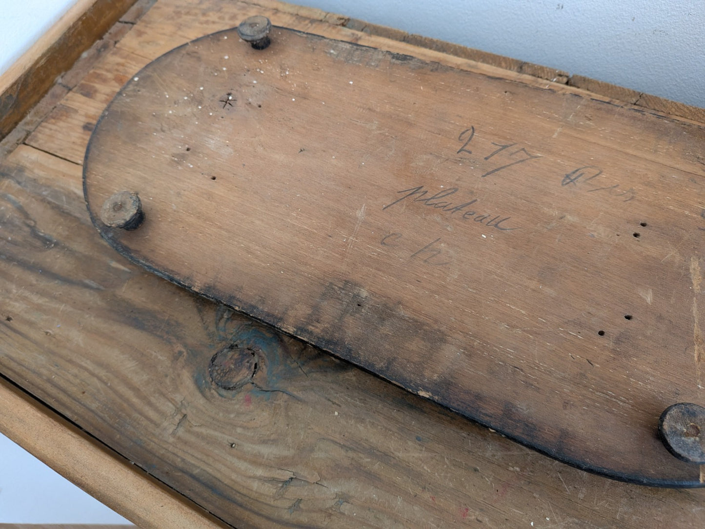 Antique Oval Wooden Base for Glass Dome Early 20th-C French Taxidermy Clock Vtg!