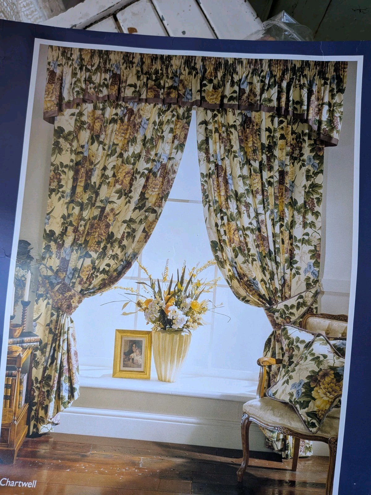 Ivory House Lined Curtains 228cm W 137cm D Floral Chic New Ready to Hang 