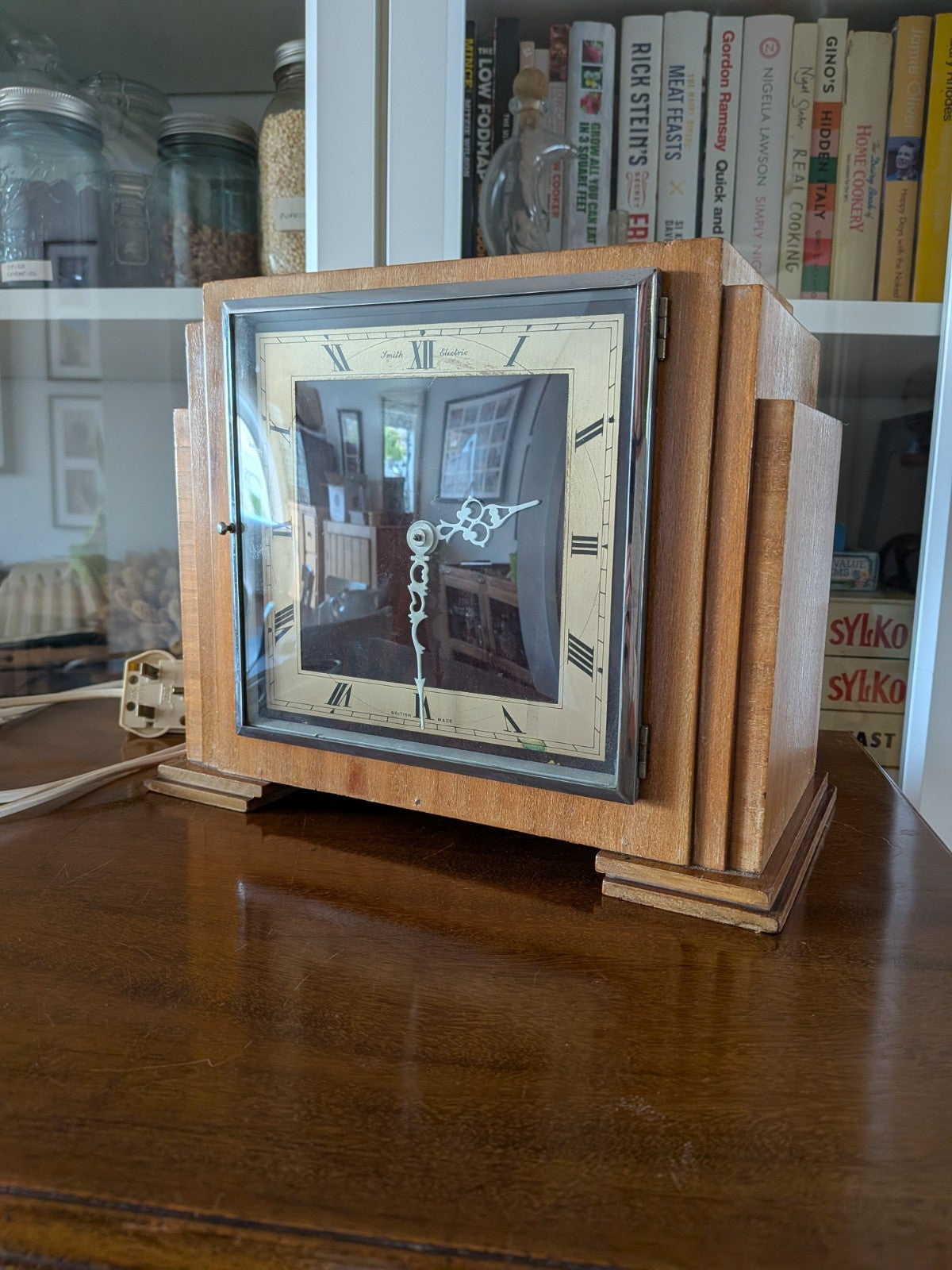 SMITH Electric Clock Mantle Vintage Antique 1920- 1930’S Art Deco Working Chimes