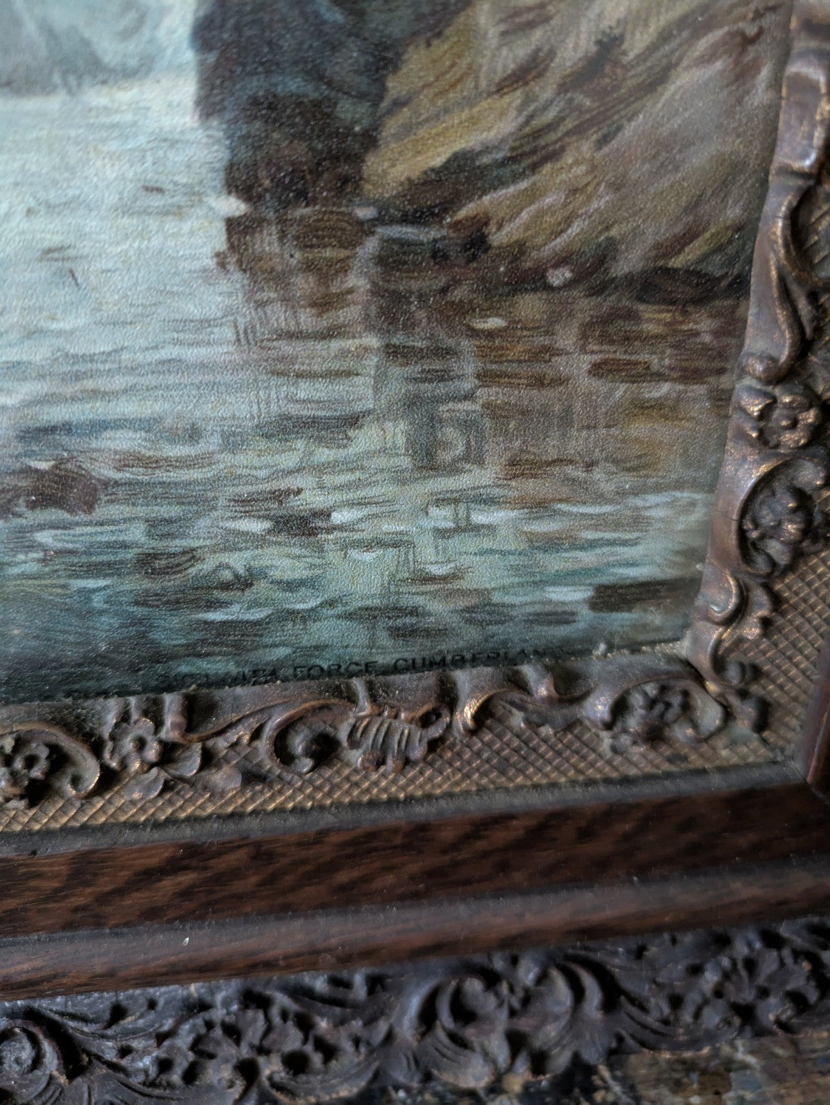 Antique Victorian River Landscape Framed Prints by George Beetholme 1830-1880