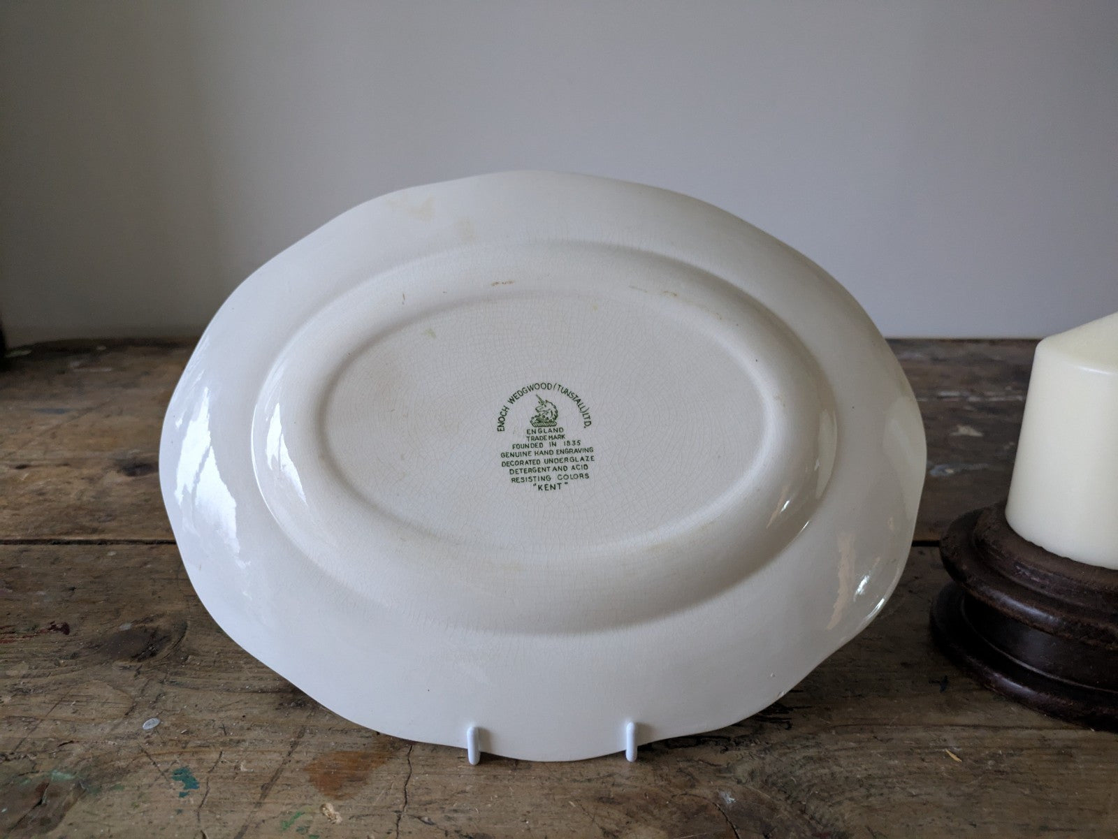 Enoch Wedgwood Tunstall ltd Kent Under plate Oval Platter Vintage Hand Engraved