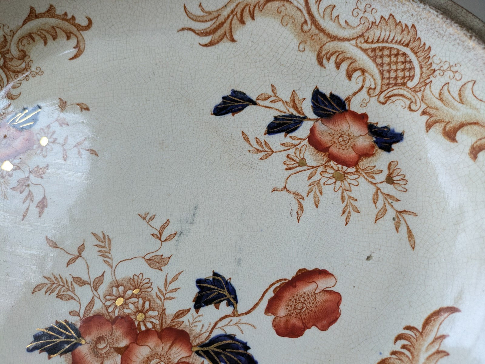 19th century 1800s antique plate Platter by G T Mountford, Stoke Seville pattern