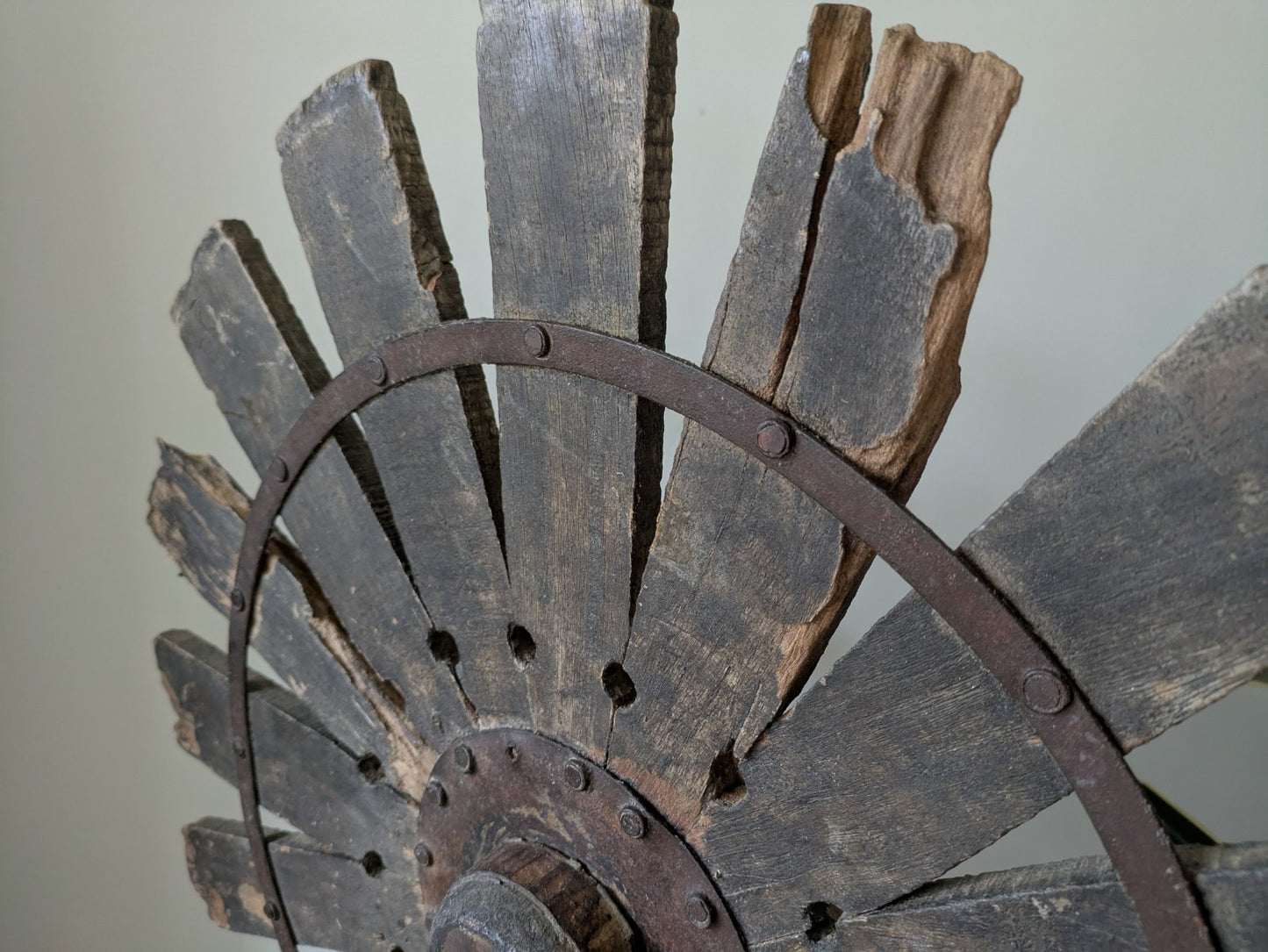 Vintage Rustic Antique Indian Silk Spinning Charkha Wheel Sculpture on Stand Vgc