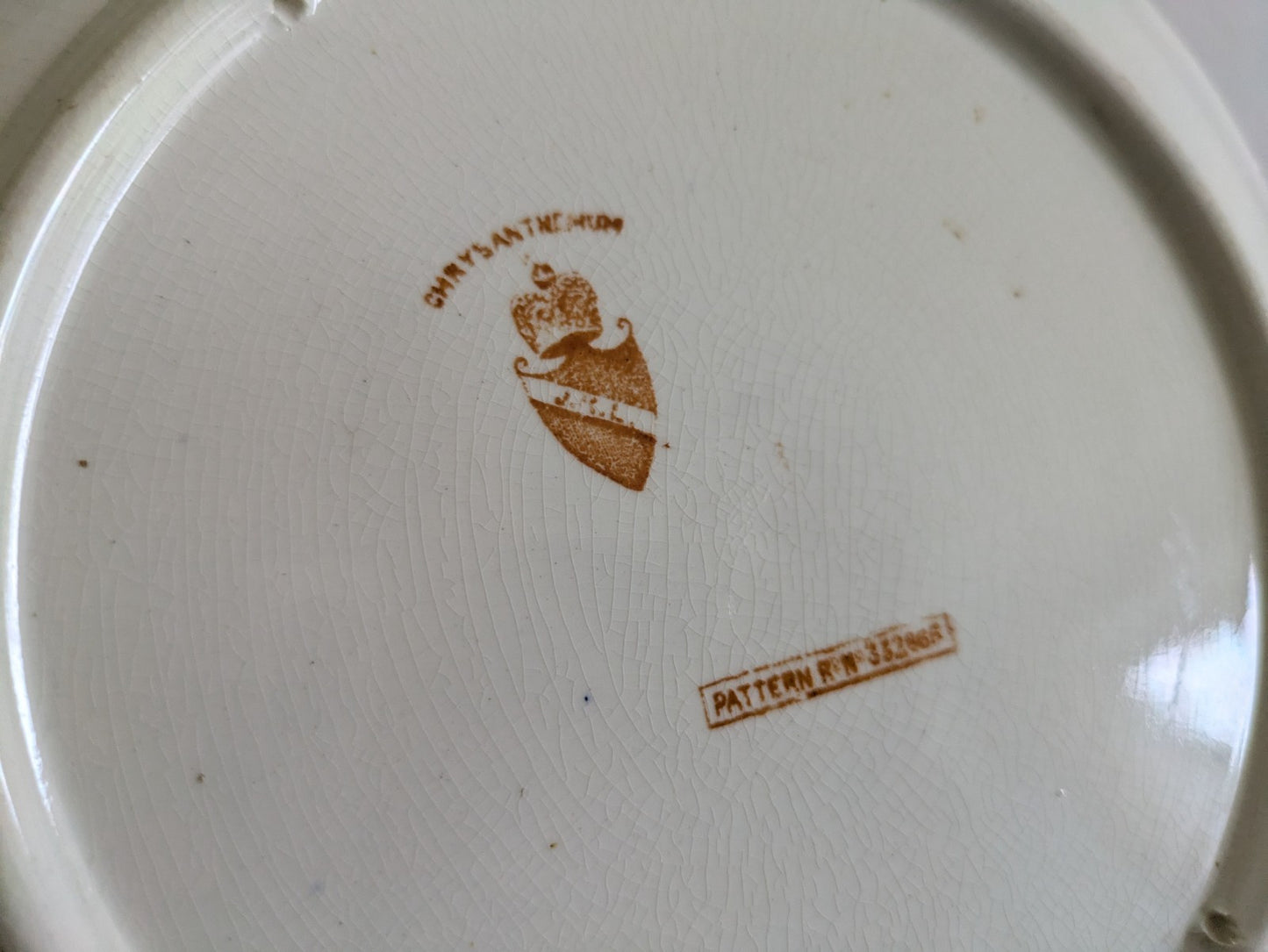 Antique James Kent Longton JKL Plate England Victorian Chrysanthemum Pattern Vtg