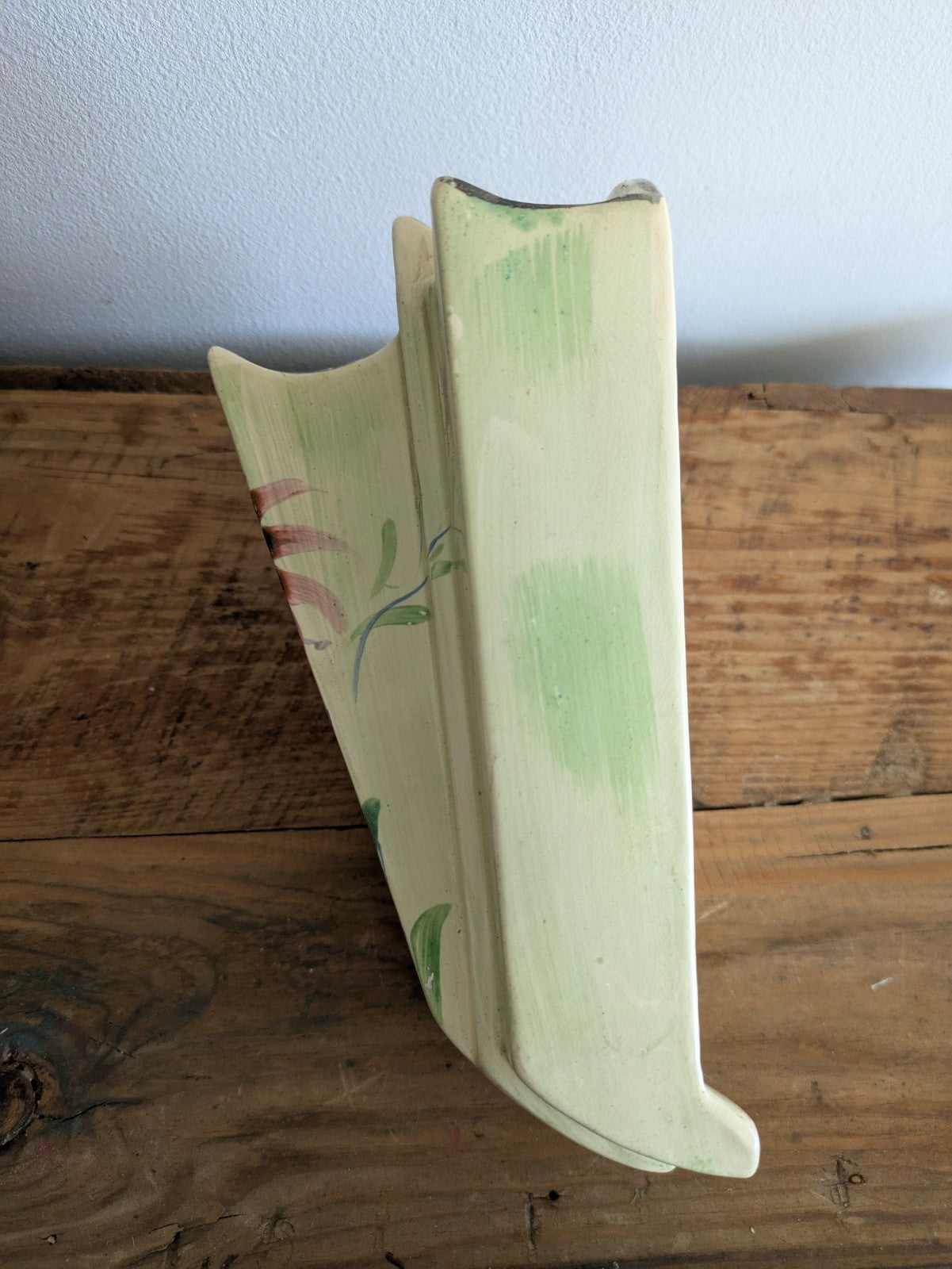Vintage RARE Arthur Wood Floral / Flower Large Art Deco Single Wall Pocket Vase
