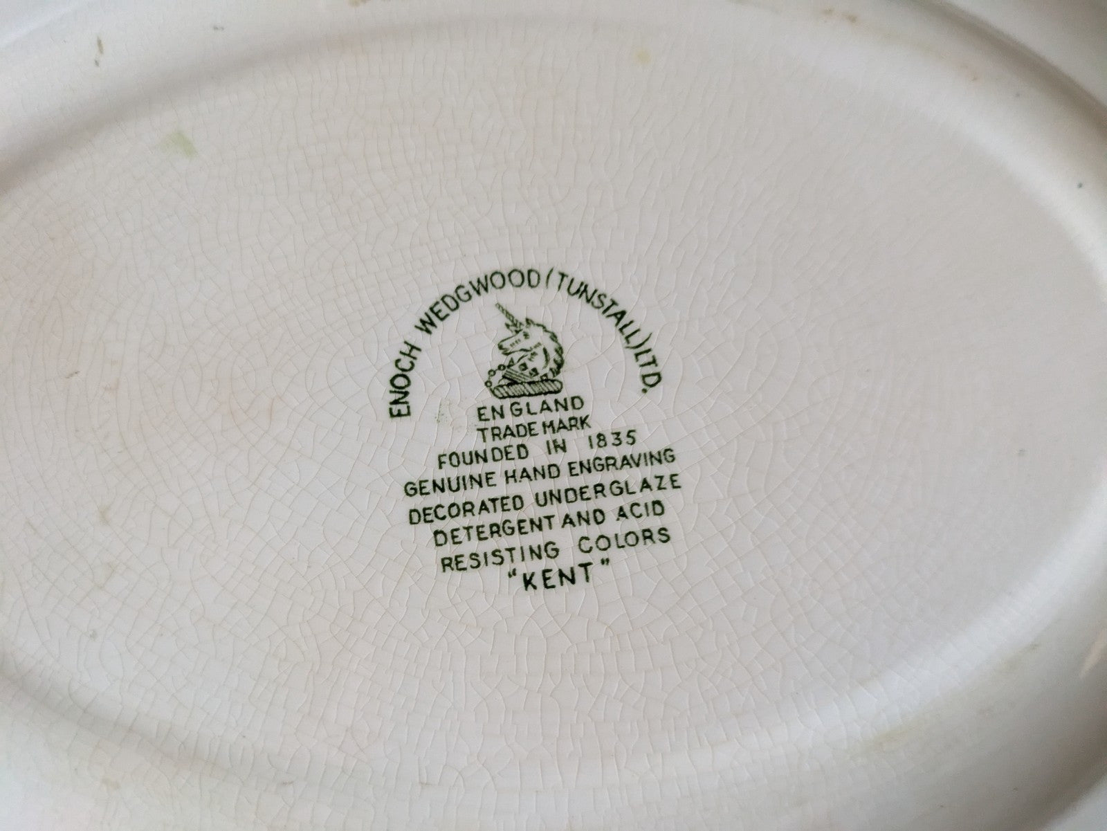 Enoch Wedgwood Tunstall ltd Kent Under plate Oval Platter Vintage Hand Engraved