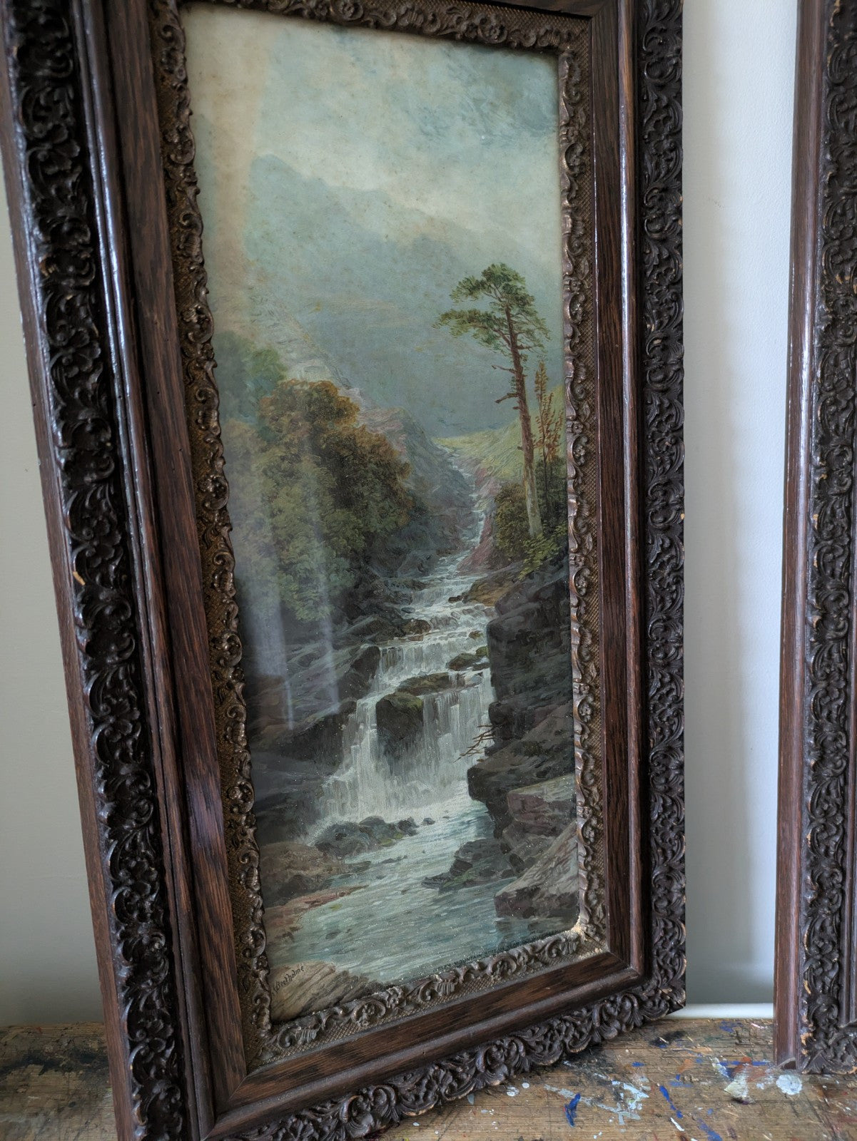Antique Victorian River Landscape Framed Prints by George Beetholme 1830-1880
