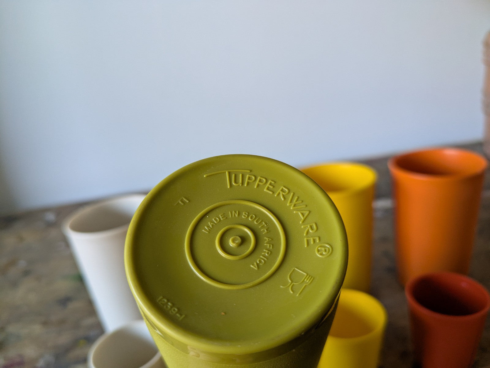8 Vintage Tupperware Tumblers Large And Small Camping Retro Prop TV Film Colour