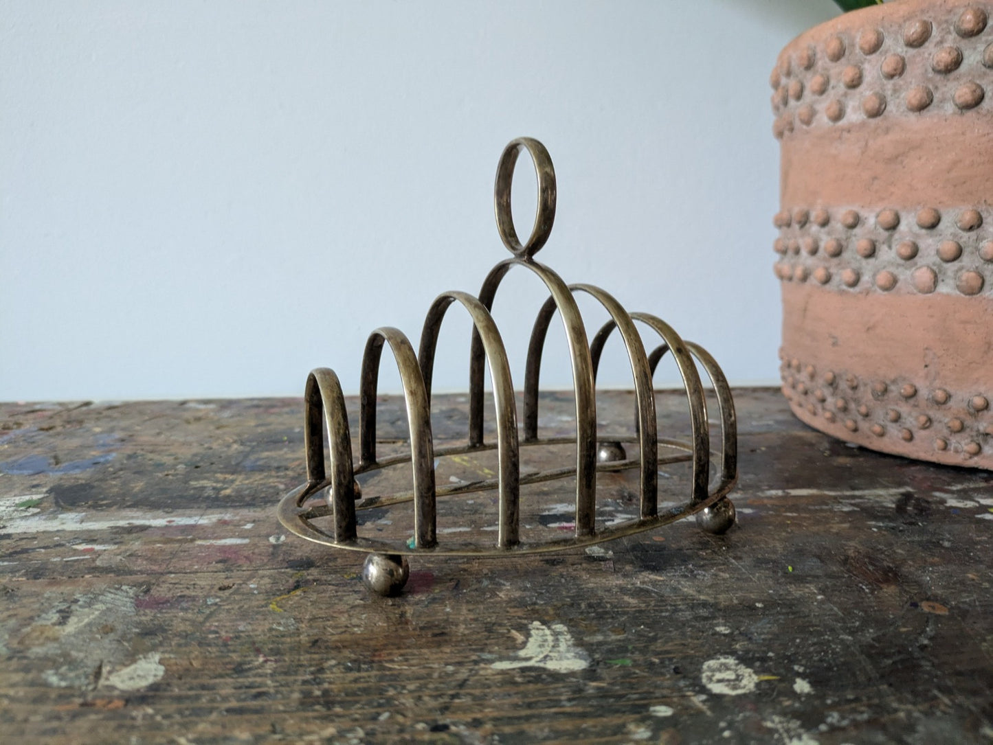 Antique Silver Plated 6 Slice Toast Rack William Adams England 1900's Kitchen 