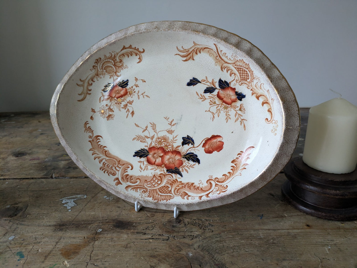 19th century 1800s antique plate Platter by G T Mountford, Stoke Seville pattern