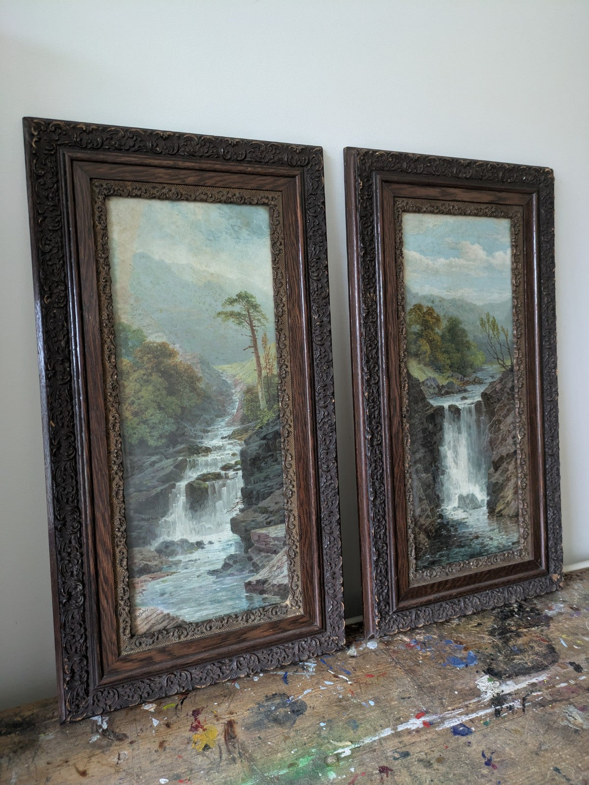 Antique Victorian River Landscape Framed Prints by George Beetholme 1830-1880